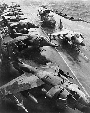 Harriers onboard HMS HERMES 1982